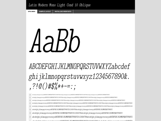 CARI/web fonts/latinmodernmonolightcond_10oblique_macroman/lmmonoltcond10-oblique-demo screenshot