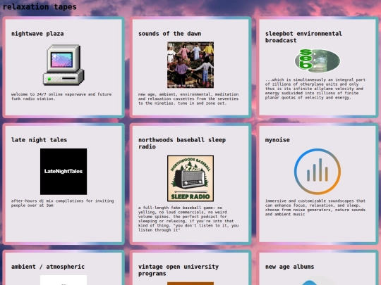 music/relaxation-tapes screenshot