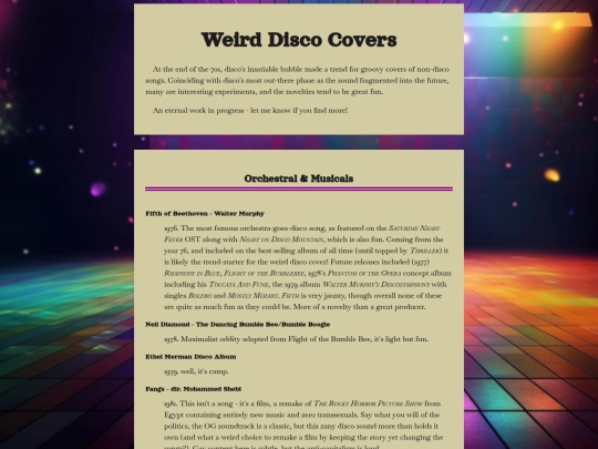 music/weird-disco-covers screenshot
