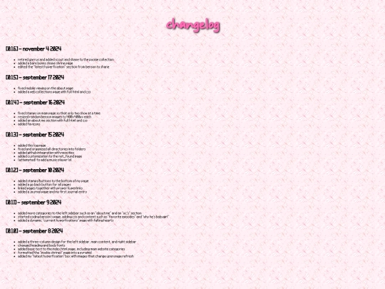 changelog screenshot