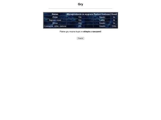 Games screenshot