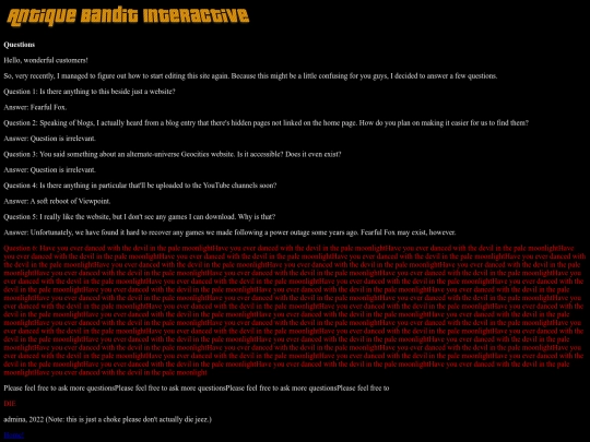 questions screenshot