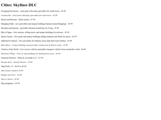 lists screenshot