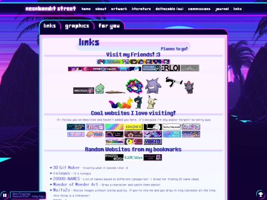 links screenshot