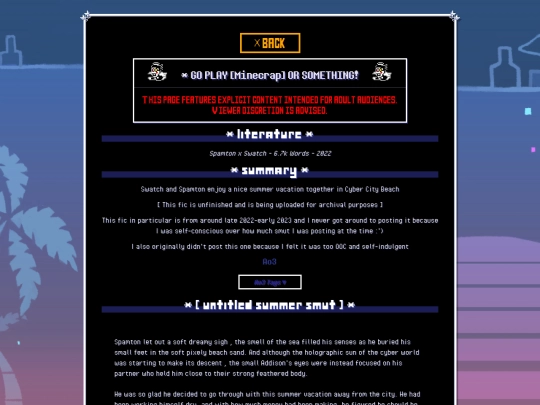 literature/deltarune/SummerSmut screenshot