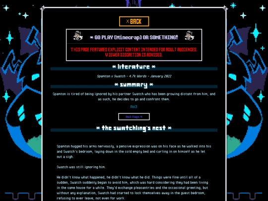 literature/deltarune/TheSwatchlingsNest screenshot