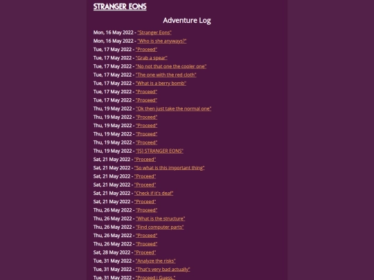 log screenshot