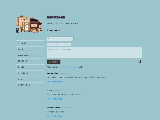guestbook screenshot