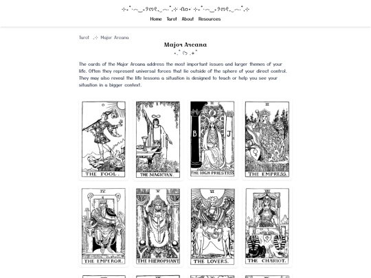 tarot/major-arcana screenshot