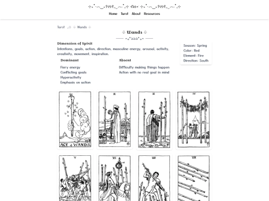 tarot/wands screenshot