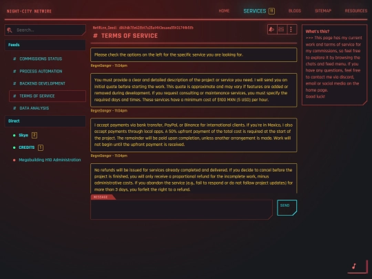 Services screenshot