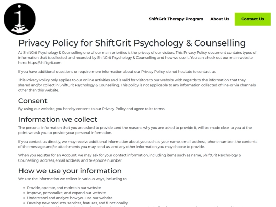 shiftgrit-therapy-overview/privacy-policy screenshot