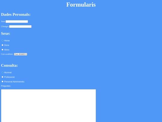formularis screenshot