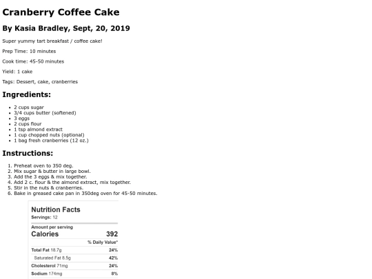 recipe-crancake screenshot