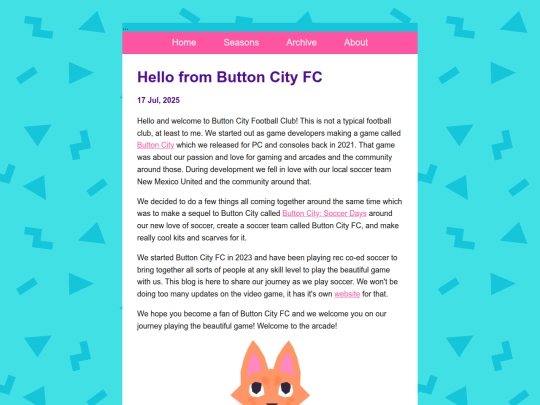 posts/2025-07-17-Hello-from-Button-City-FC screenshot
