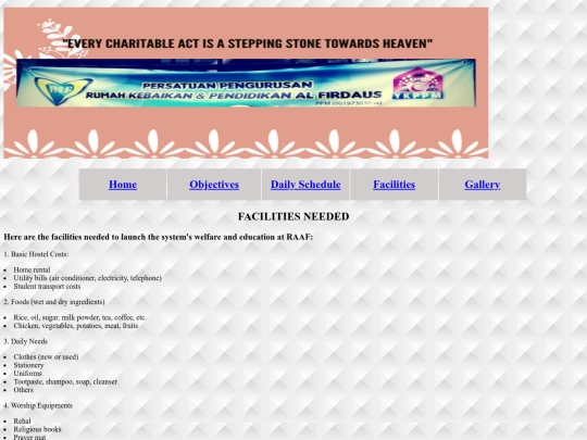 facilities screenshot