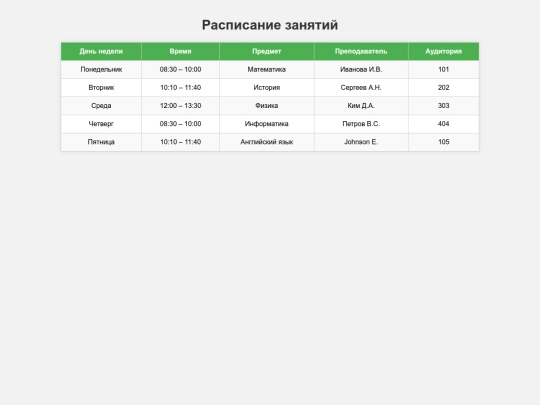raspisanie screenshot