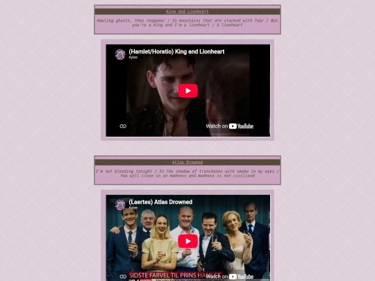 shakespearesidebar/fanvids screenshot