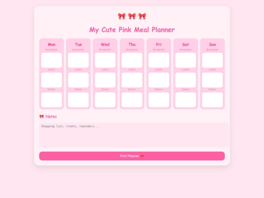 Mealplanner/Pinkbowmealplanner screenshot