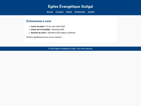 evenements screenshot
