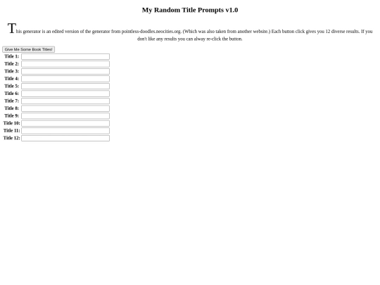 My Random Title Generator v1.0 screenshot