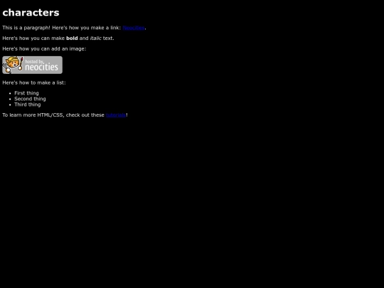 pages/character screenshot