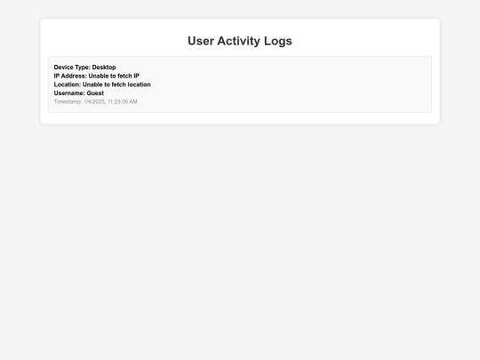 log screenshot
