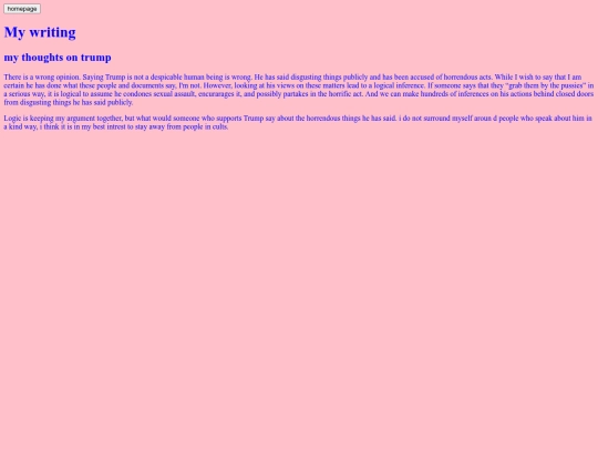 writing screenshot