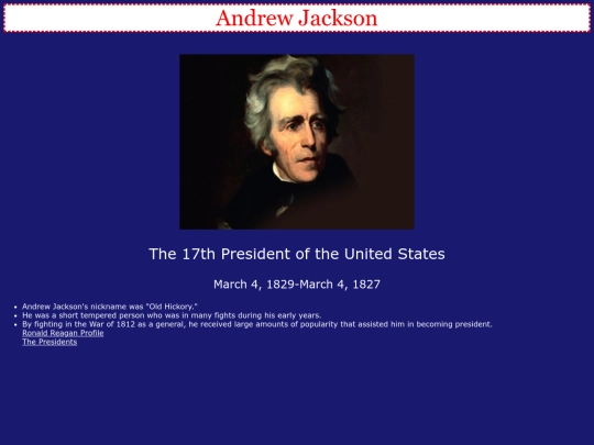 presidentprofileminiproject screenshot