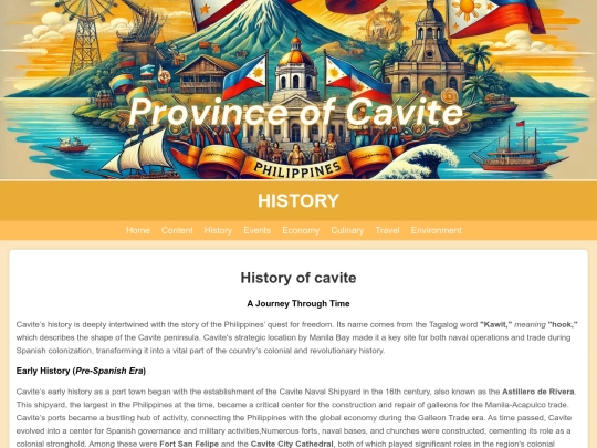 cavite province/history screenshot