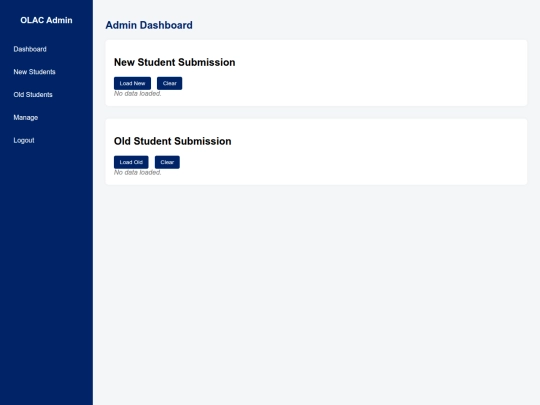 thesisolac/adminHome screenshot