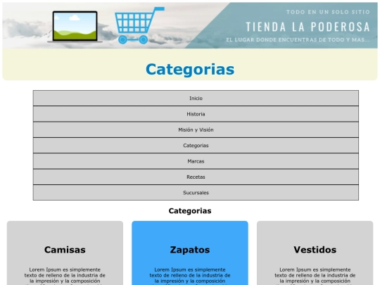 PracticaSemana3/categorias screenshot