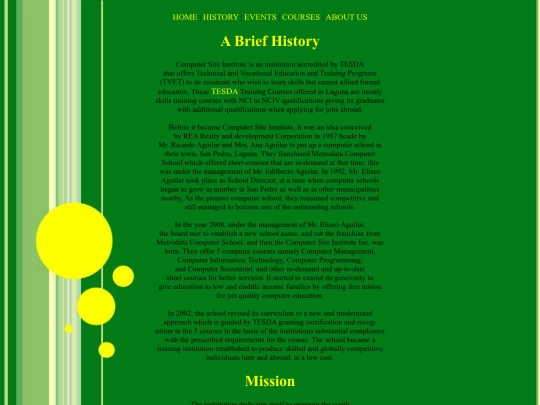 comsite/history screenshot