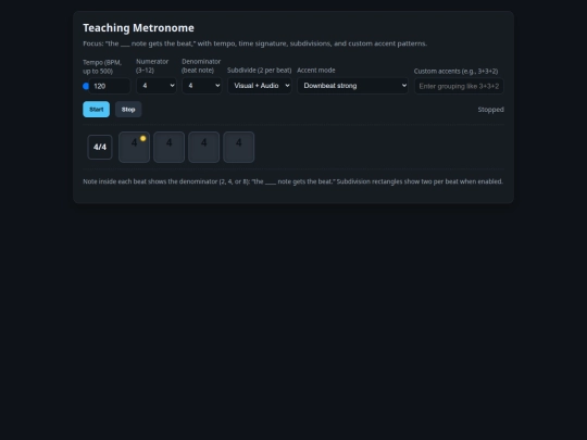 Test Pages/apps/metronome2 screenshot