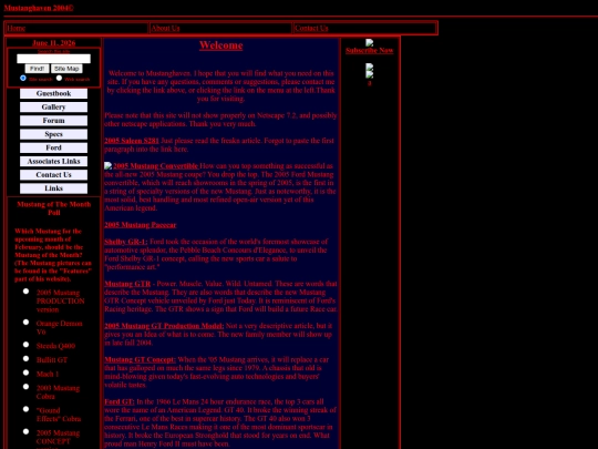 Test Pages/koolpages/mustanghaven screenshot