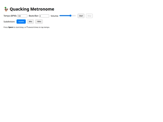 Test Pages/metronome screenshot