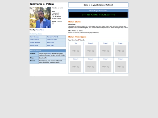 Test Pages/myspace screenshot