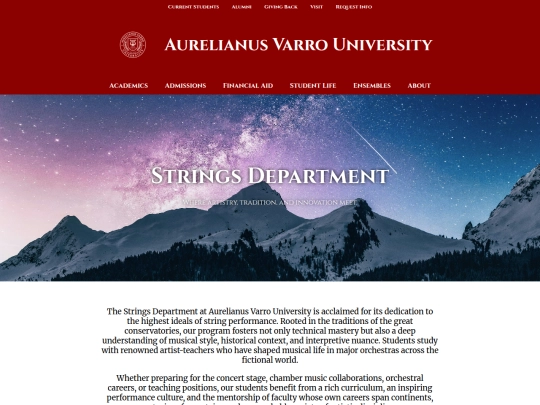 Test Pages/university/academics/strings screenshot