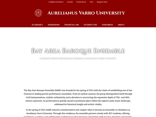 Test Pages/university/ensembles/babe screenshot