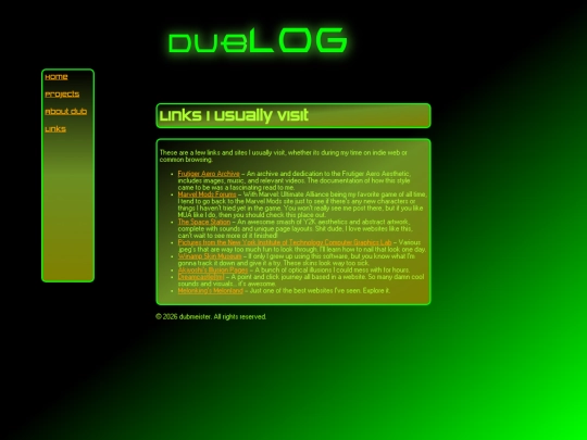 links screenshot