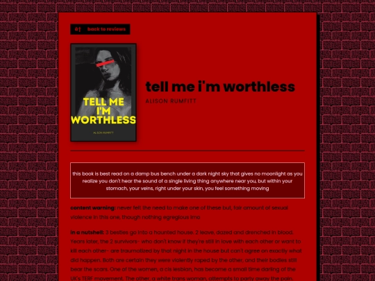 letters/reviews/Tellmeimworthless screenshot