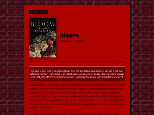 letters/reviews/bloom screenshot