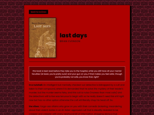letters/reviews/lastdays screenshot