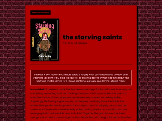 letters/reviews/starvingsaints screenshot