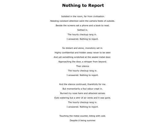 Shortstories/NothingtoReport screenshot