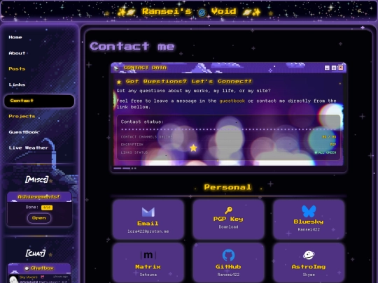 pages/contact screenshot