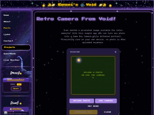 pages/other/retro-camera screenshot