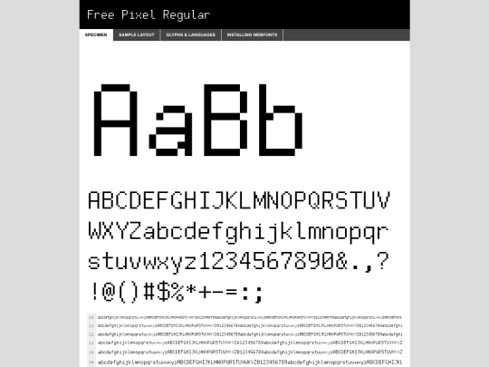 fonts/freepixel-demo screenshot
