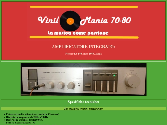 Pioneer amplificatore screenshot