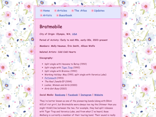 artists/bratmobile screenshot